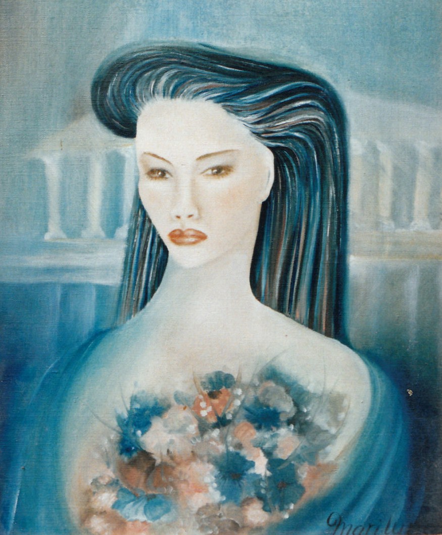 Jeune fille et fleurs